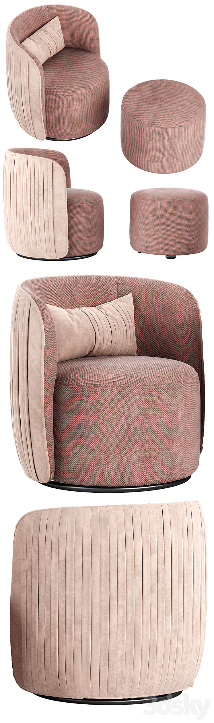 Ditre italia Chloe Luxury armchair 3DS Max Model - thumbnail 2