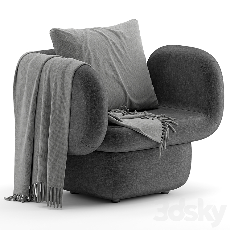 Ditre Italia VENTO armchair 3DS Max Model - thumbnail 1