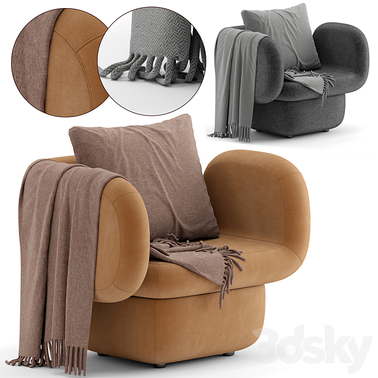 Ditre Italia VENTO armchair 3DS Max Model - thumbnail 2