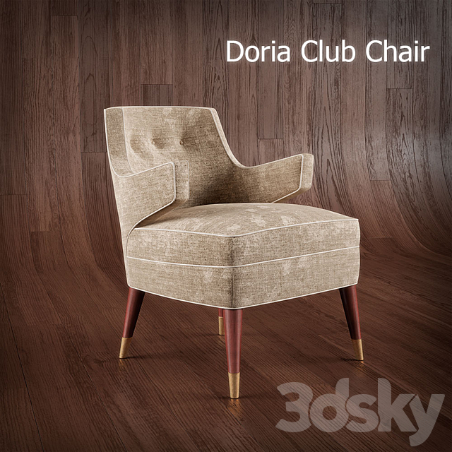 Doria Club Chair 3ds Max - thumbnail 1