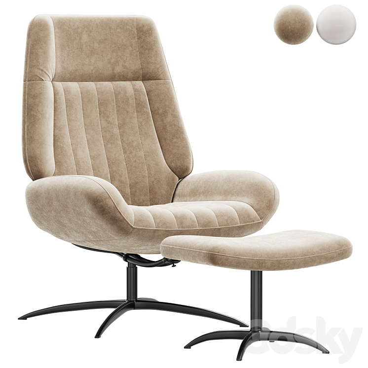 DRAAIFAUTEUIL_TIRONA_GEEL 3DS Max - thumbnail 2