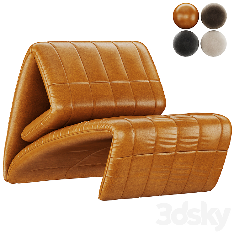 DS 266 Leather armchair 3DS Max - thumbnail 1