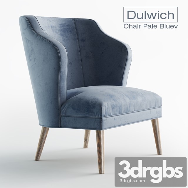 Dulwich chair pale blue 3dsmax Download - thumbnail 1