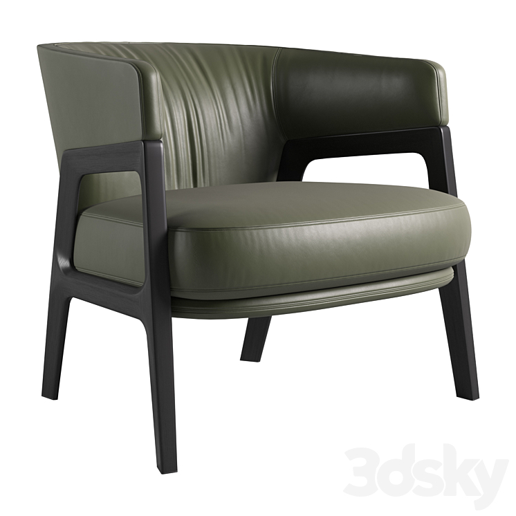 Duo Lounge armchair by Poltrona Frau 3DS Max Model - thumbnail 1