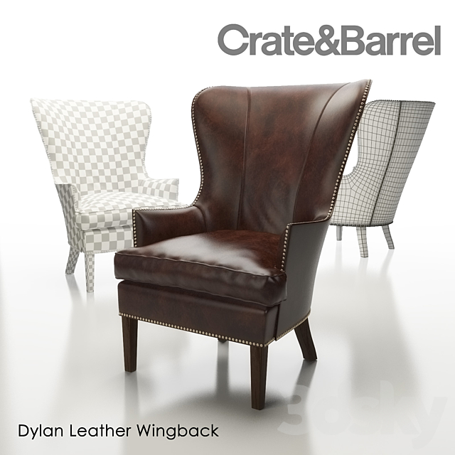 DYLAN Leather Wingback Chair 3ds Max - thumbnail 1