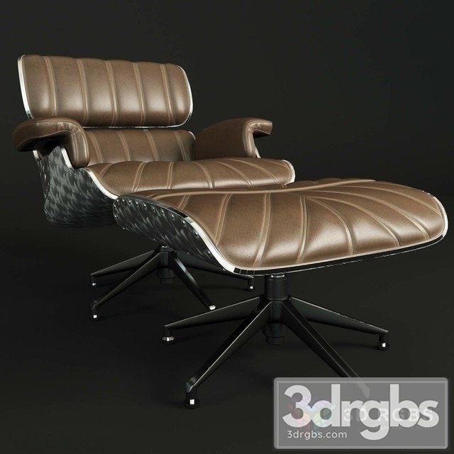 Eames Iron Brown Armchair  3dsmax Download - thumbnail 1