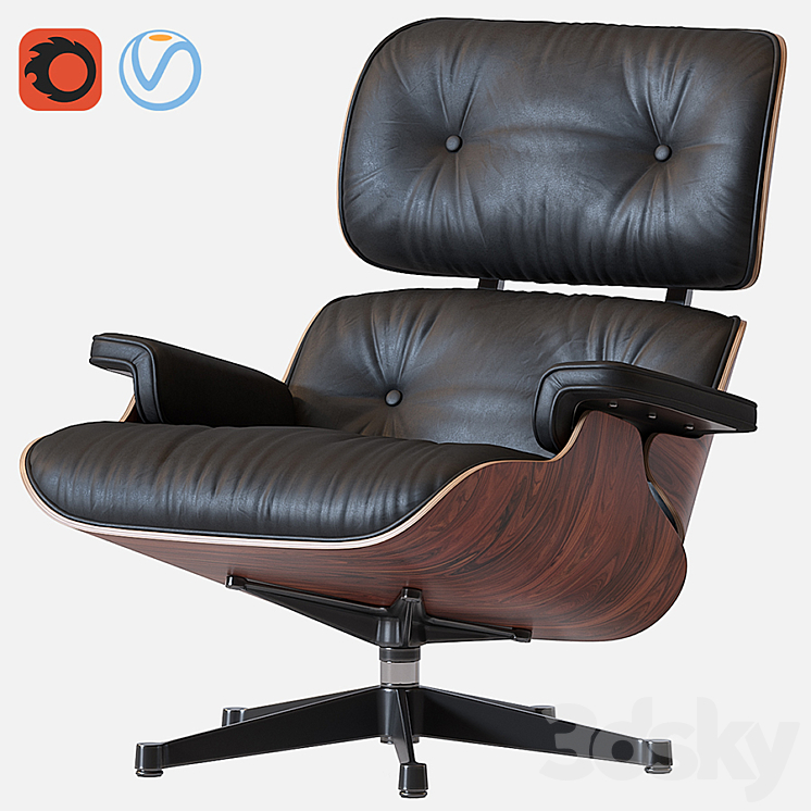 Eames Lounge Chair 3DS Max - thumbnail 1