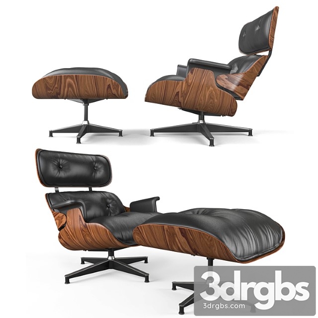 Eames Lounge Chair Ottoman 3dsmax Download - thumbnail 1