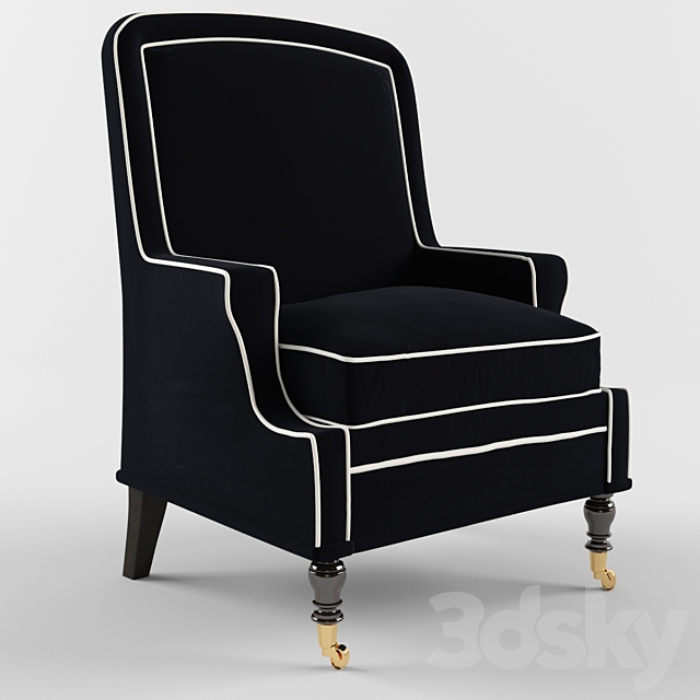 Ecouen Armchair 3ds Max - thumbnail 1