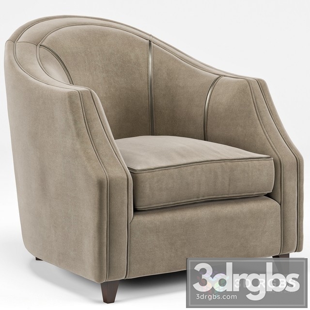 Edina Regency Camel Velvet Round Seamed Armchair 3dsmax Download - thumbnail 1