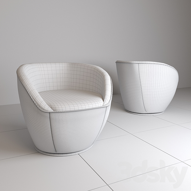 Edito armchair by Roche Bobois 3DS Max Model - thumbnail 2