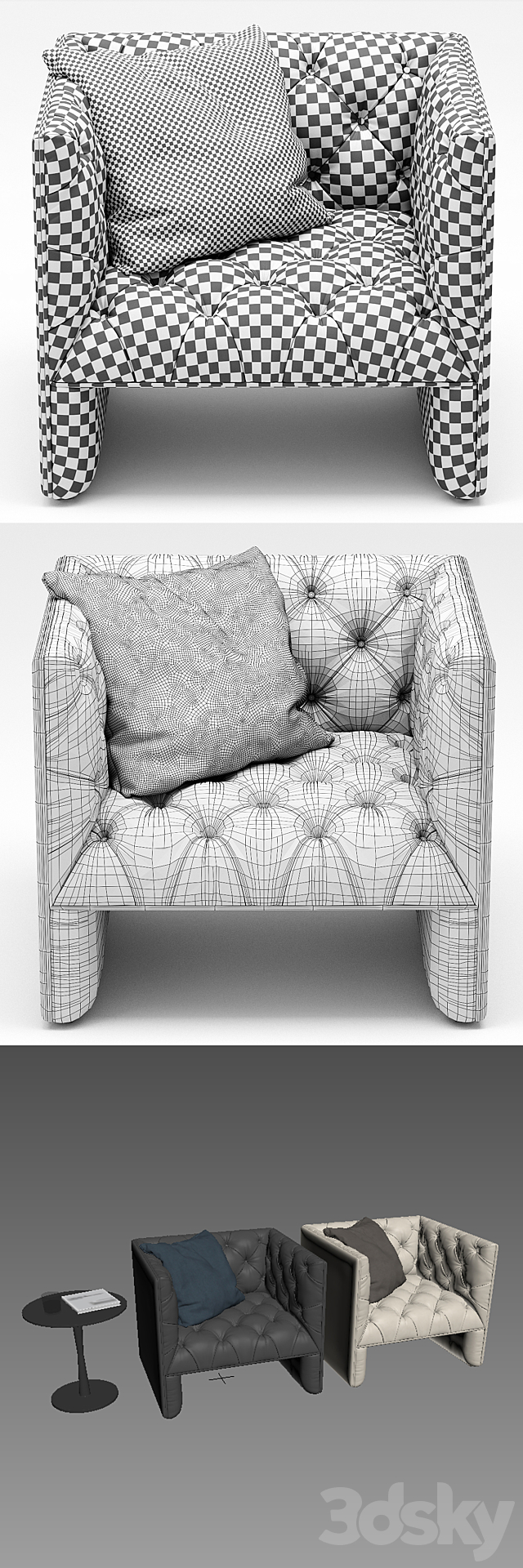 Edwards armchair 3ds Max - thumbnail 3