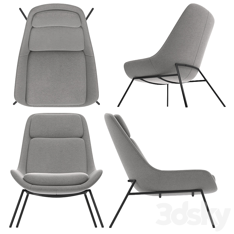 Eero accent chair 3DS Max - thumbnail 2