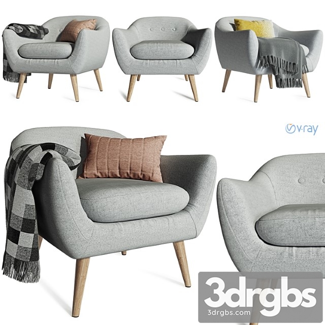 Egedal armchair 3dsmax Download - thumbnail 1