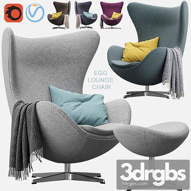 Egg lounge chair 2 3dsmax Download - thumbnail 1