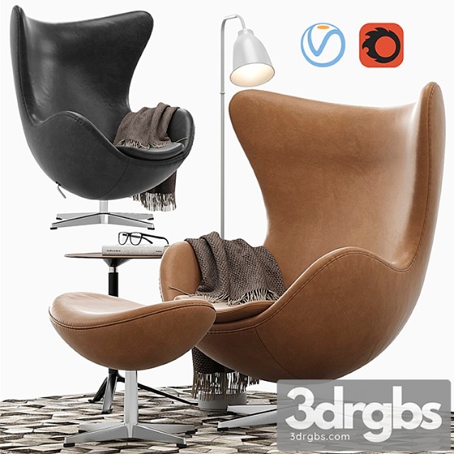 Egg Lounge Chair 3dsmax Download - thumbnail 1