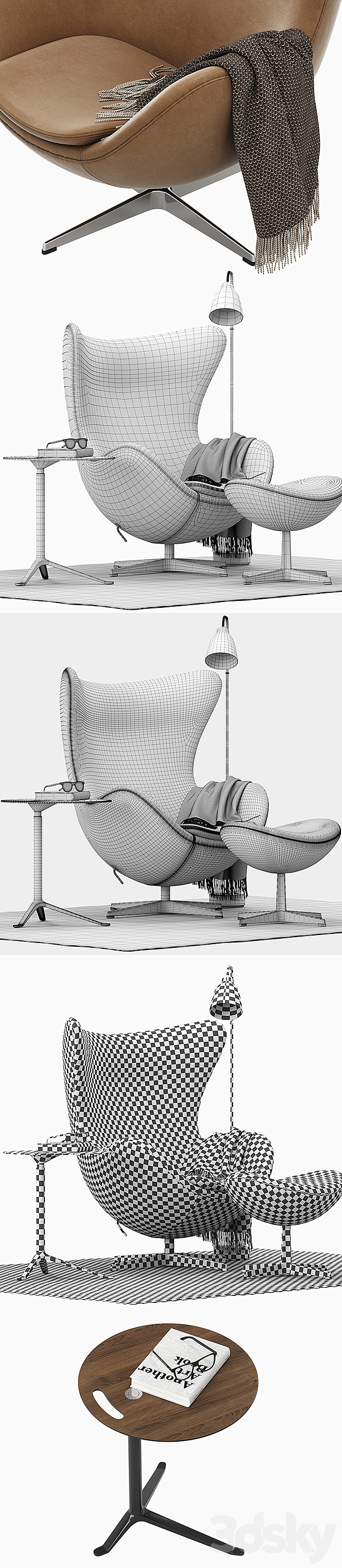 Egg lounge chair 3DSMax File - thumbnail 3