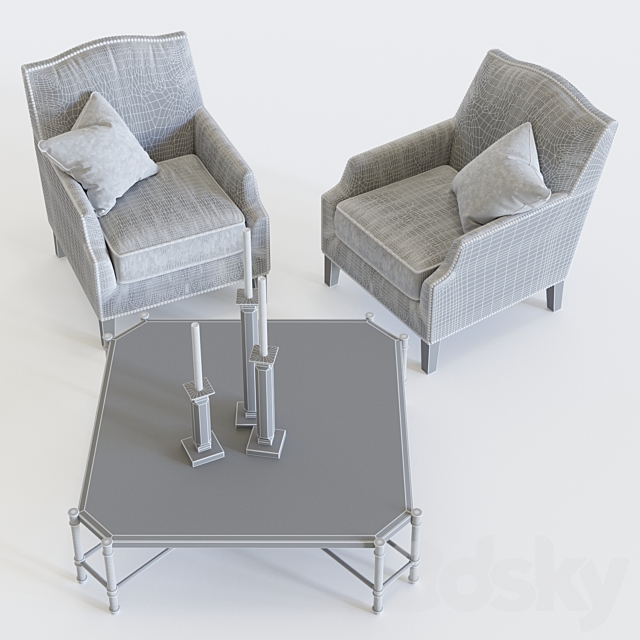 Eichholtz _ Merlin armchair 3DS Max Model - thumbnail 3