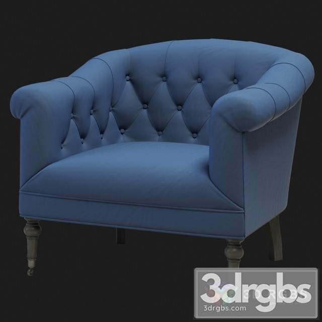 Eichholtz Bentley Armchair Blue 3dsmax Download - thumbnail 1