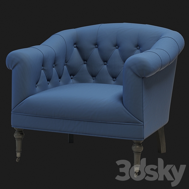 Eichholtz Bentley Chair Blue 3DSMax File - thumbnail 1