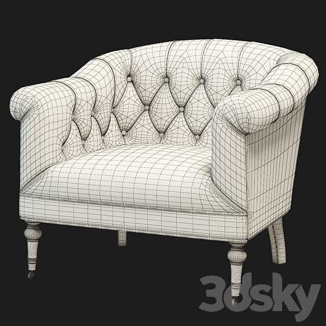 Eichholtz Bentley Chair Blue 3DSMax File - thumbnail 2