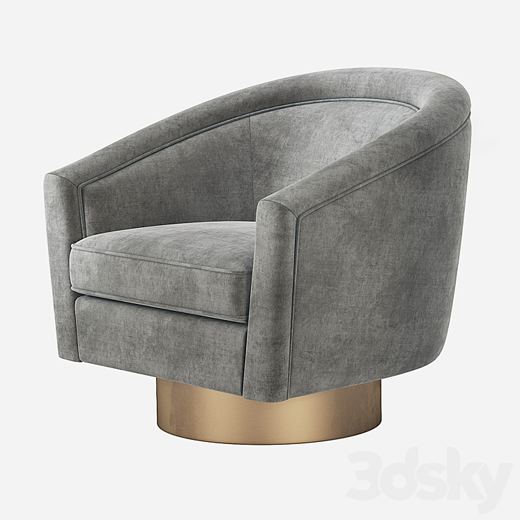 Eichholtz Catene Swivel Barrel Chair 3DS Max - thumbnail 1