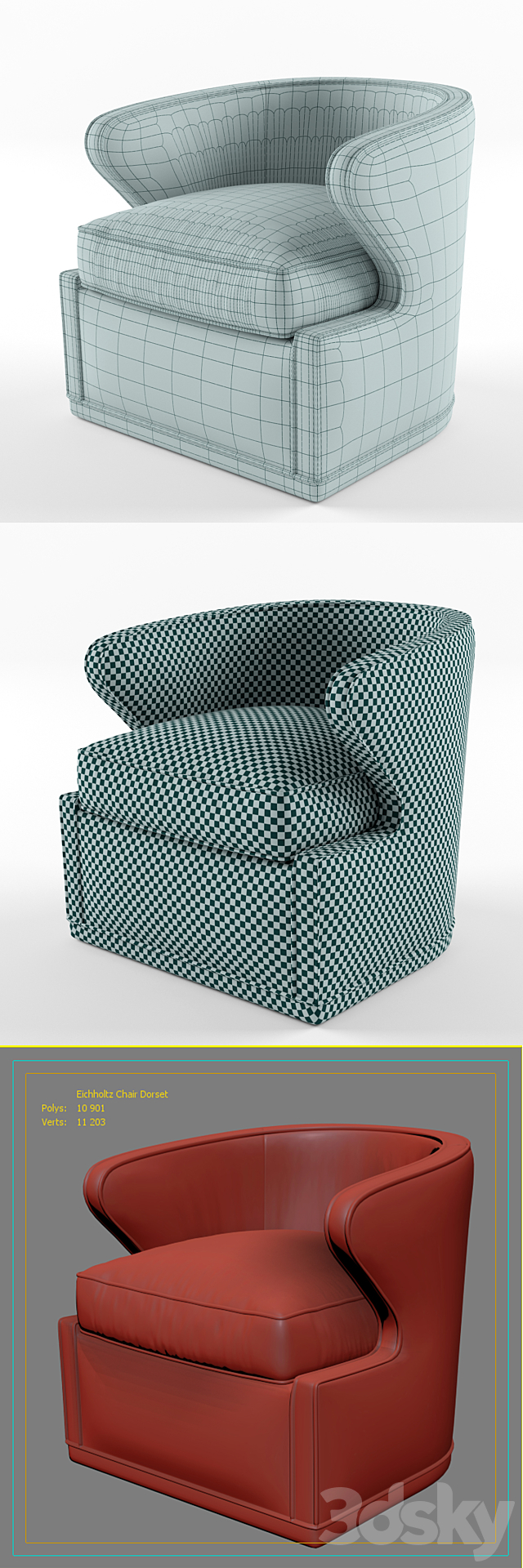 Eichholtz Chair Dorset 3ds Max - thumbnail 3