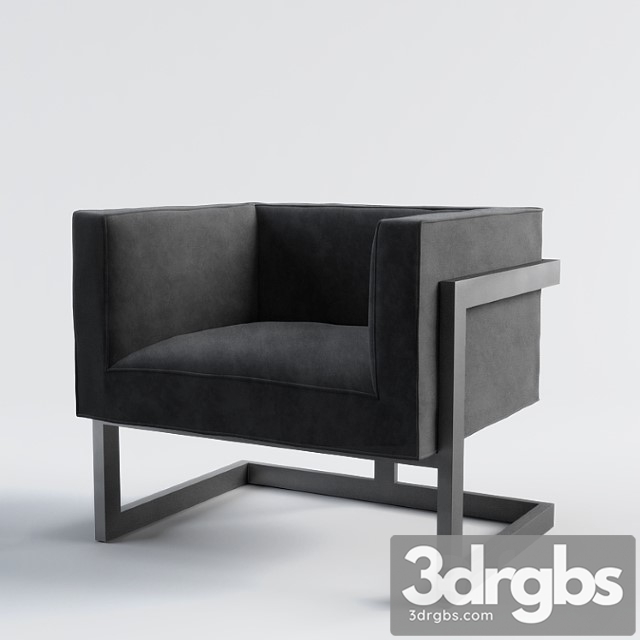 Eichholtz Mendoza Chair Black Velvet 3 3dsmax Download - thumbnail 1