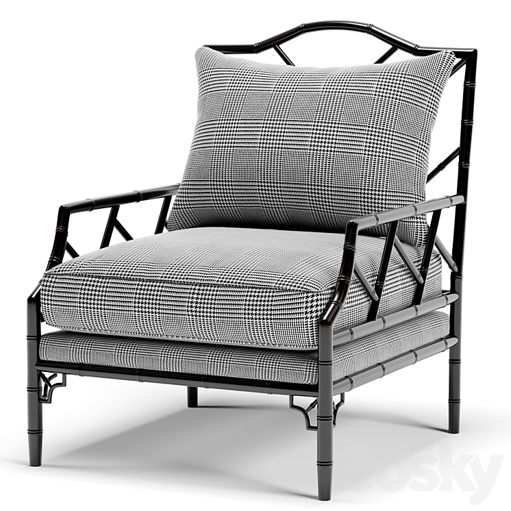 Eichholtz Morgan Dixon Black and white chair 3DS Max - thumbnail 1