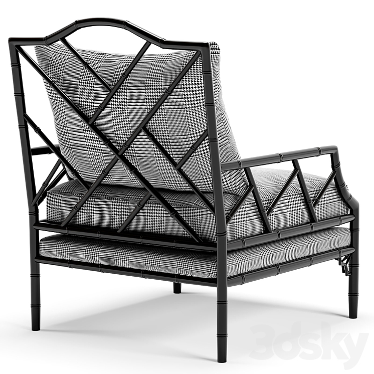 Eichholtz Morgan Dixon Black and white chair 3DS Max - thumbnail 2