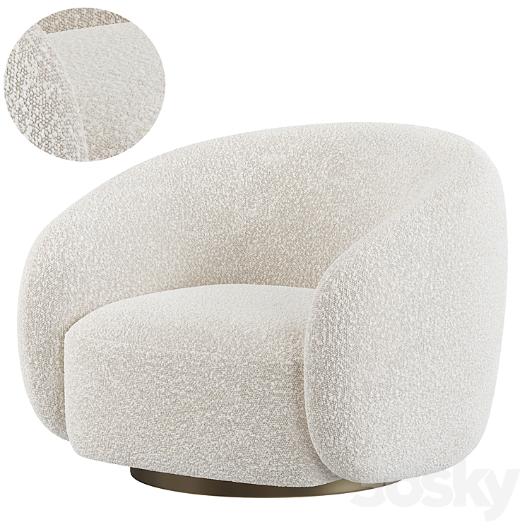 Eichholtz Swivel Brice Chair 3DS Max - thumbnail 1