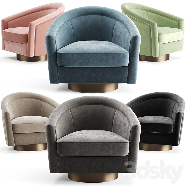 Eichholtz Swivel Chair Catene 3DS Max - thumbnail 1