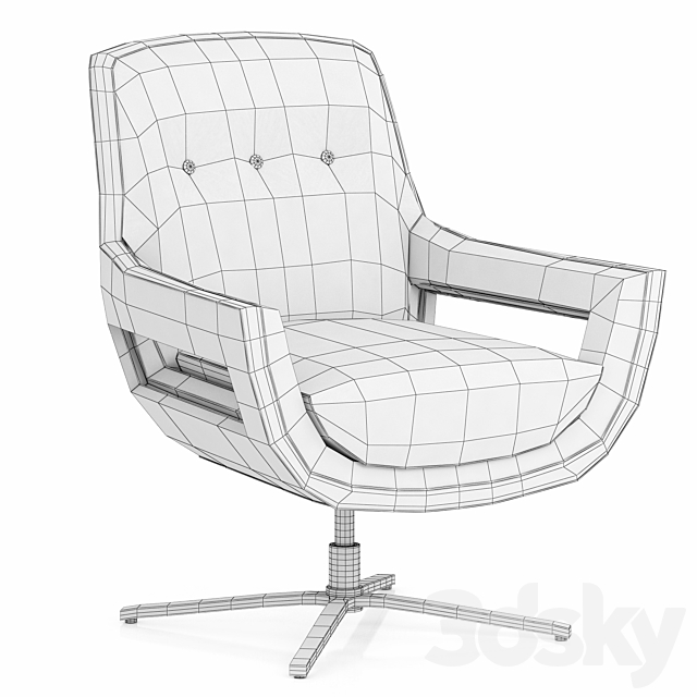 Eichholtz Swivel Chair Flavio 3ds Max - thumbnail 3