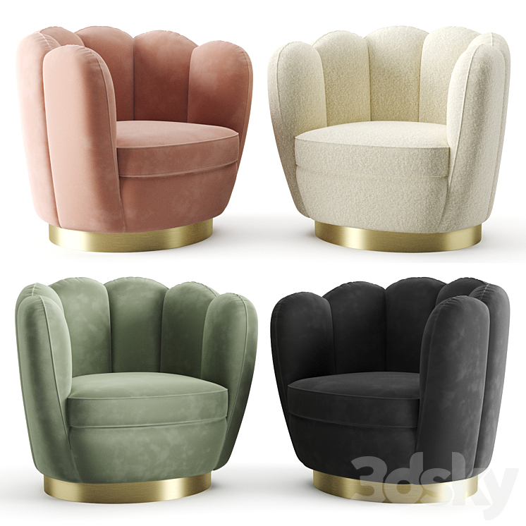 Eichholtz Swivel Chair Mirage 3DS Max - thumbnail 1