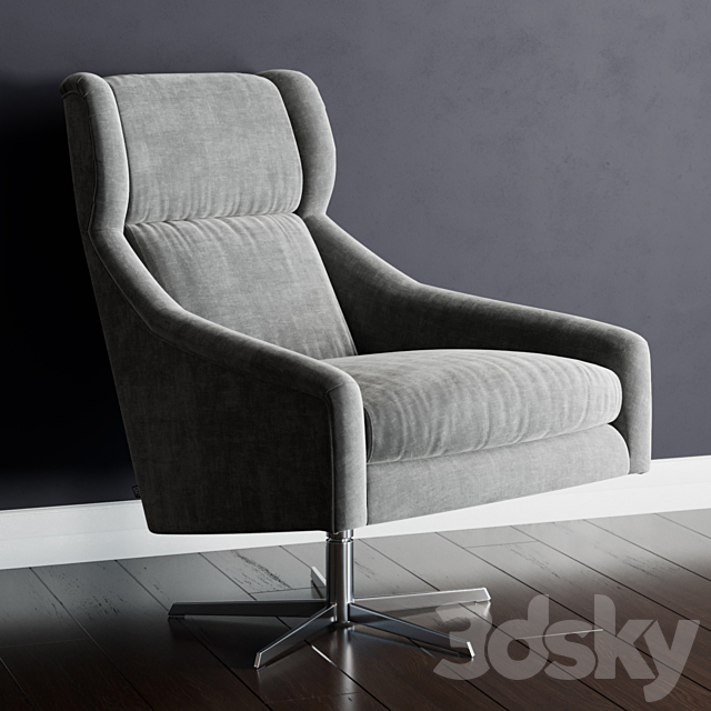 Eichholtz Swivel Chair Nara 3DS Max Model - thumbnail 1