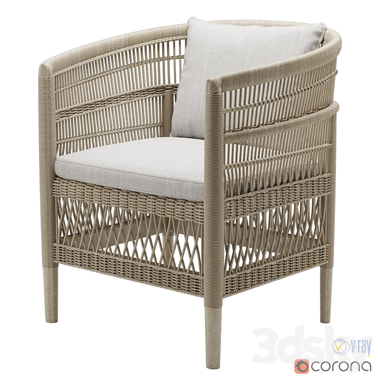 Eichholtz Togo armchair 3DS Max - thumbnail 1