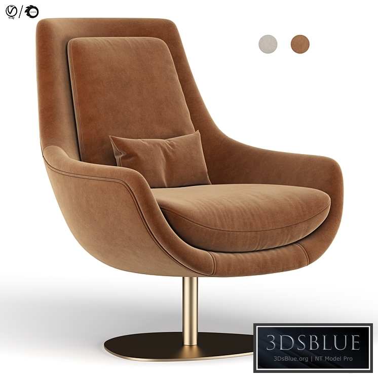 Elba armchair 3DS Max - thumbnail 3