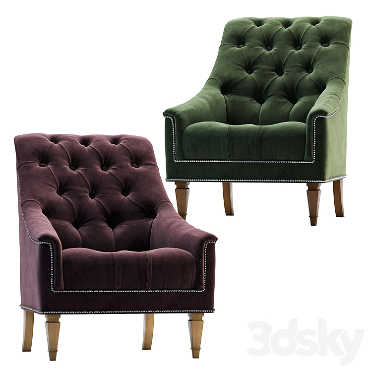 Elegance armchair 3DS Max - thumbnail 2