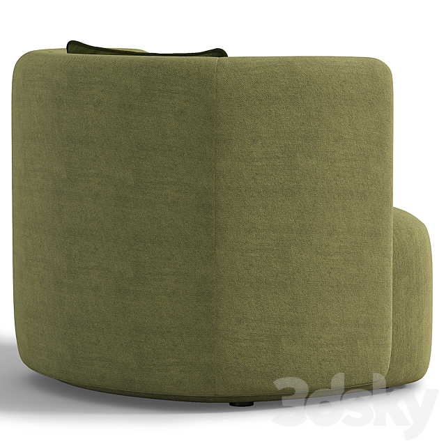 Elio Swivel Barrel Chair 3DS Max Model - thumbnail 3