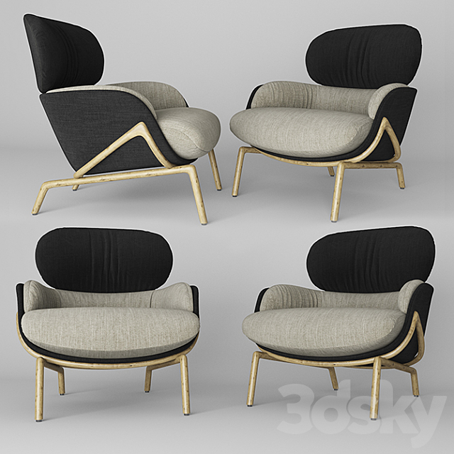 ELISIA armchair 3DSMax File - thumbnail 1