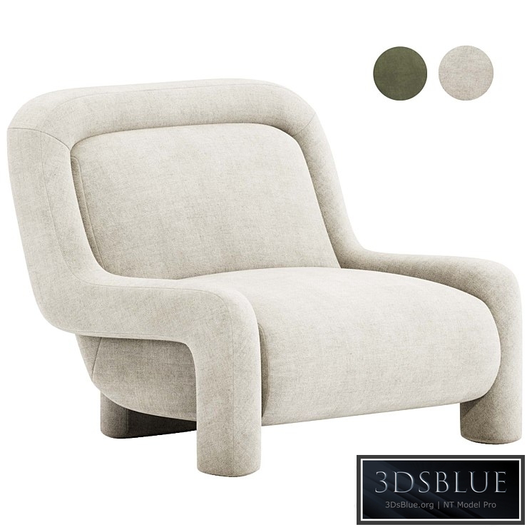 Ellis Chair Mohair Pewter 3DS Max - thumbnail 3