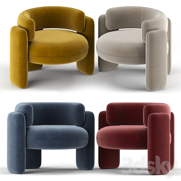 Embrace armchair 3DS Max - thumbnail 2