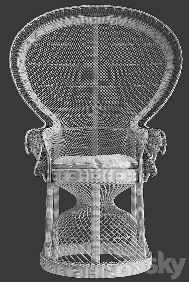 Emmanuelle Wicker Peacock Chair 3ds Max - thumbnail 3