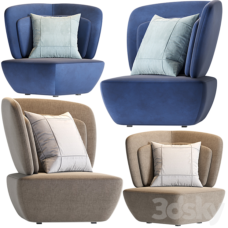 EmmeBi SOHO Small armchair 3DS Max - thumbnail 1