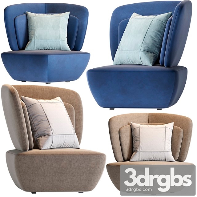 Emmebi soho small armchair 3dsmax Download - thumbnail 1