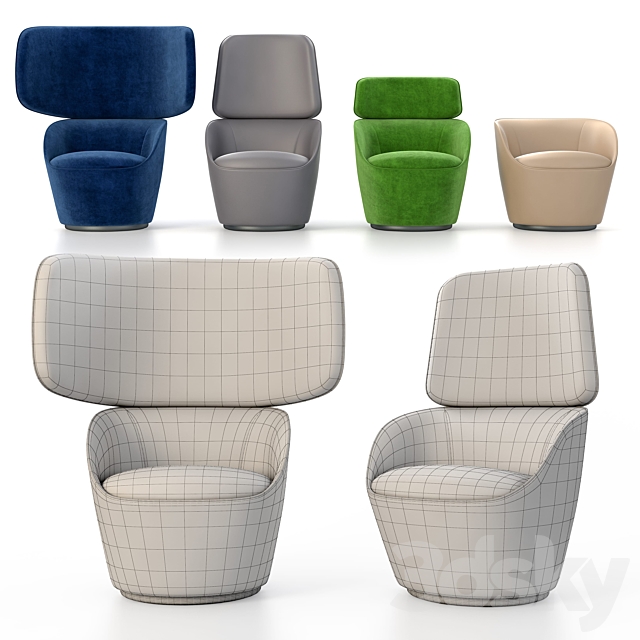 Emmegi Radar armchairs 3DSMax File - thumbnail 3