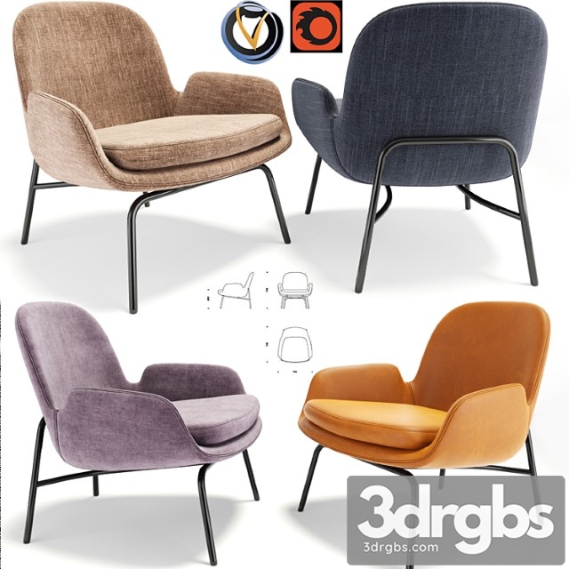 Era lounge chair low steel 3dsmax Download - thumbnail 1