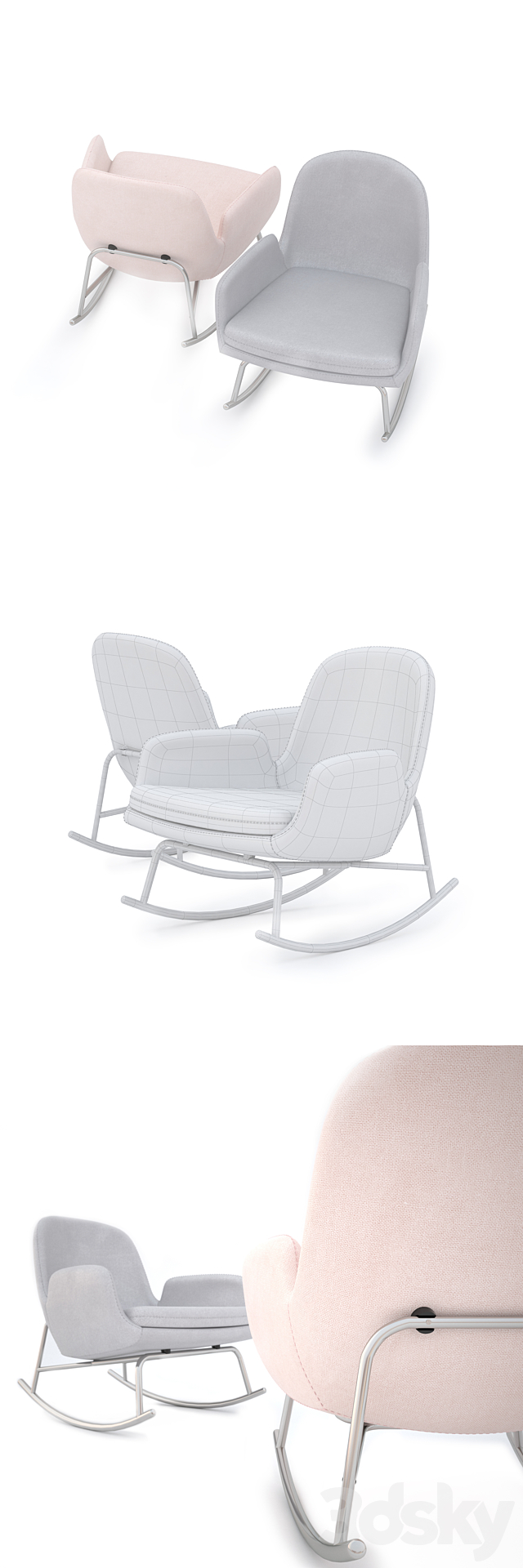 ERA ROCKING CHAIR LOW 3DS Max Model - thumbnail 3