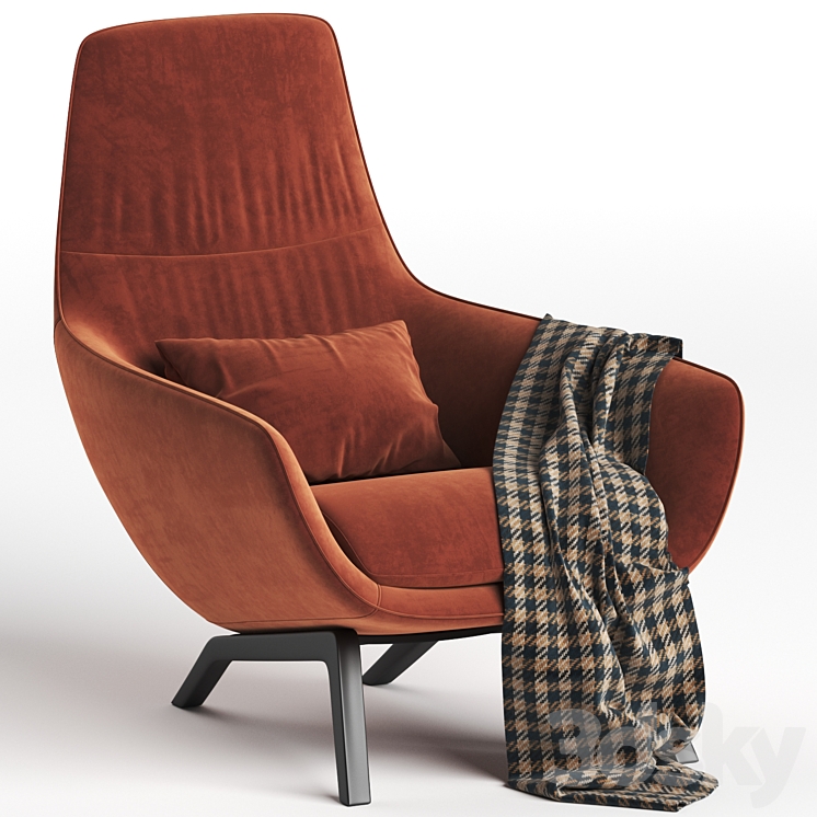 Ermes armchair 3DS Max Model - thumbnail 1