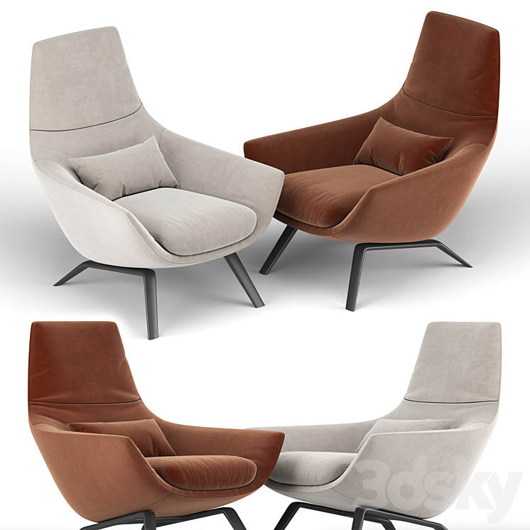 Ermes armchair 3DS Max - thumbnail 2